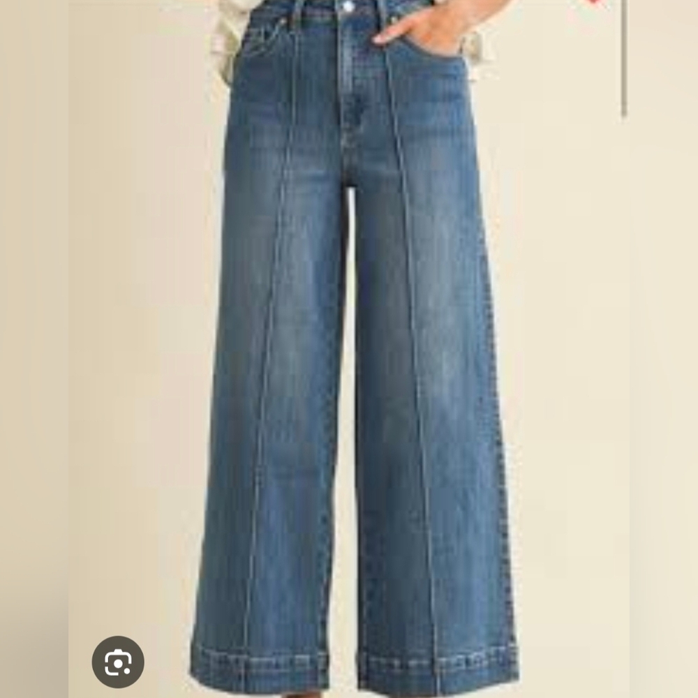 Annie Wear Wide-Leg Cropped Denim Jeans Size XL